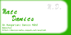 mate danics business card