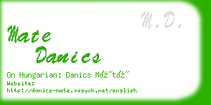mate danics business card